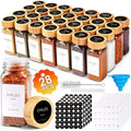 28PCS Spice Jars with Label, 4oz Glass Seasoning Containers with