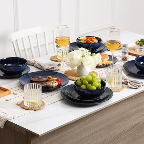 vicrays Ceramic Round Plates Set of 6 - Porcelain 10 inch Dinner