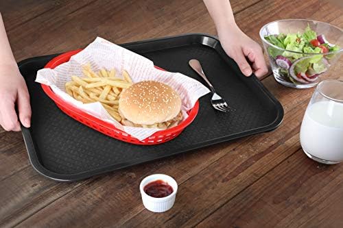 New Star Foodservice 24333 Fast Food Tray, 10.5 x 13.5, Black, Set of