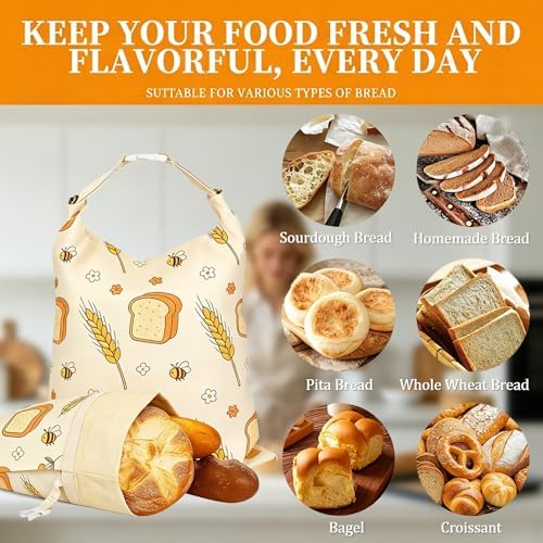 2 Pack Beeswax Bread Bags, XL 13x17in