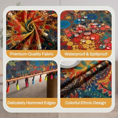 Bohemian Geometric Waterproof Rectangle Table Cloth 60x70inch