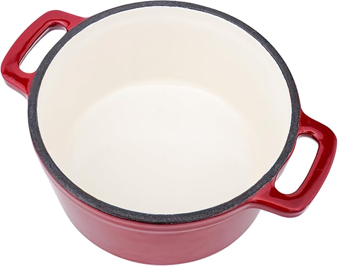 Flavehc Mini Cocotte 16 oz Mini Dutch Oven 0.5 qt. Cast Iron Garlic Roaster - Image 5