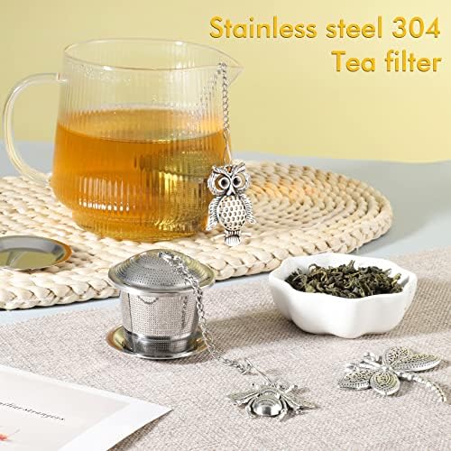 3Set Tea Infusers Tea Strainers for Loose Tea with Drip Trays and