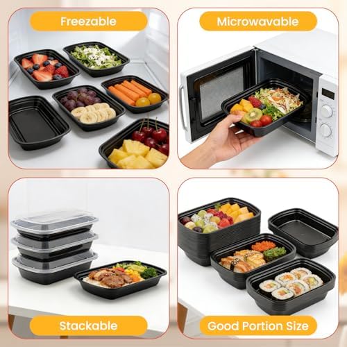 30Pack-24oz Meal Prep Containers Reusable with Lids - BPA-Free Plastic