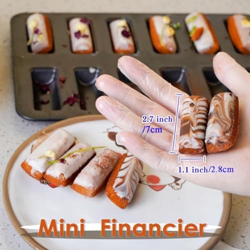 12 Cup Financier Cake Baking Pan Mini Banana Bread Loaf Cream Canoe