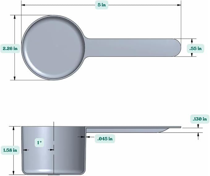 3/8 Cup Long Handle Plastic Measuring Scoop - Image 2