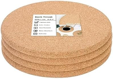 Cork Trivets for Hot Dishes, Hot Pots and Pans, 8 Inch 4 Pcs