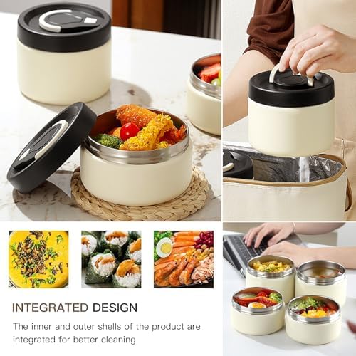 2Pack 16oz Thermo for Hot Food, Leakproof Stackable Wide Mouth lunch
