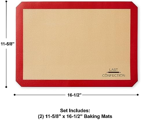 Last Confection Silicone Baking Mat Set of 2, Half Sheet