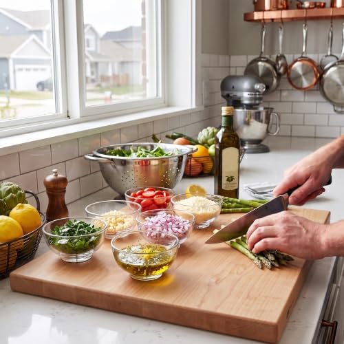 Small Clear Glass Bowl Set of 6, Microwave and Dishwasher Safe