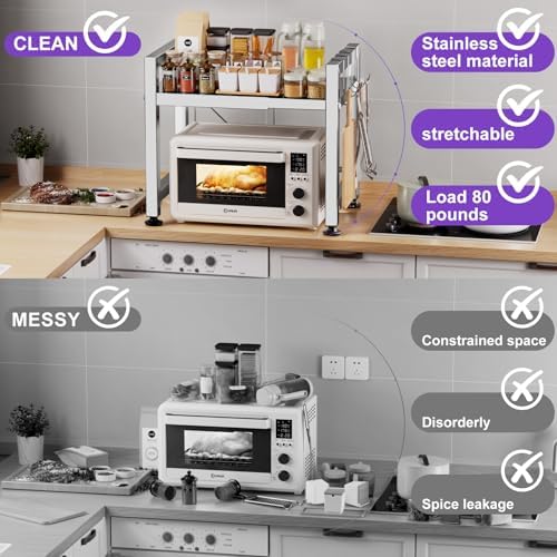 2-Tier Expandable Microwave Oven Rack