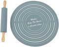 Tissting Silicone Rolling Pin and Kneading Mat Set, 13.2in/33.5cm