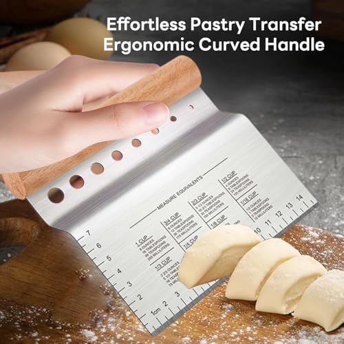 Bench Scraper Kitchen Herb Stripper,Dough Scraper Cutter,Food Scraper