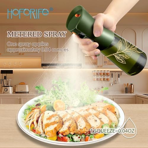 Glass Olive Oil Sprayer, 7.5 oz, Olive Green & Gold