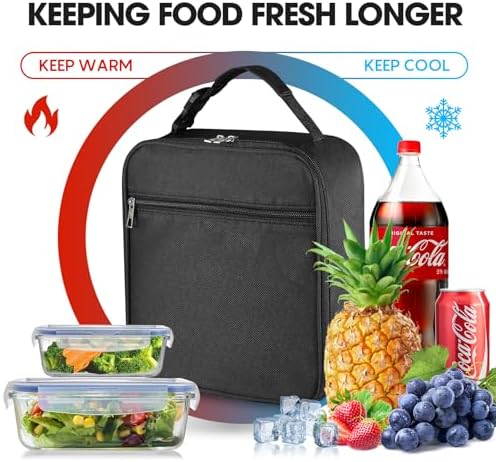 12 Pack Insulated Lunch Bags, Black