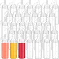 Hoolerry 32 Pcs 4oz Small Plastic Squeeze Bottle Bulk for Syrup Paint