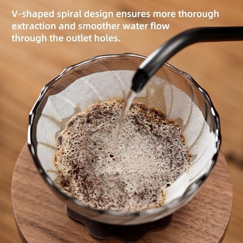 Bincoo Pour Over Coffee Maker Set - 500ML Glass Coffee Server Coffee