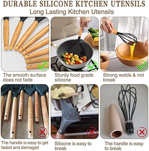 Umite Chef Silicone Kitchen Utensil Set, 33 pcs