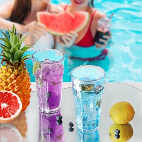 Etolies Highball Drinking Glasses Set of 9, Water Glasses 16 oz,Iced
