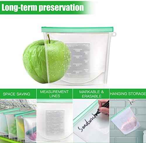 【Upgrade】Cadrim Reusable Extra Thick Silicone Food Storage Bags