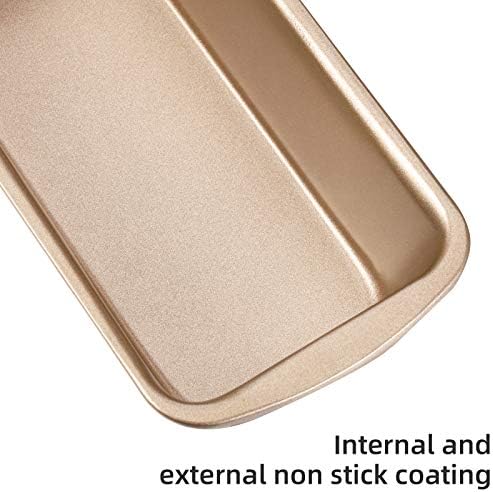 Patelai 4 Pack Small Loaf Pans for Baking Bread(Gold,7.7 x 3.7 In)