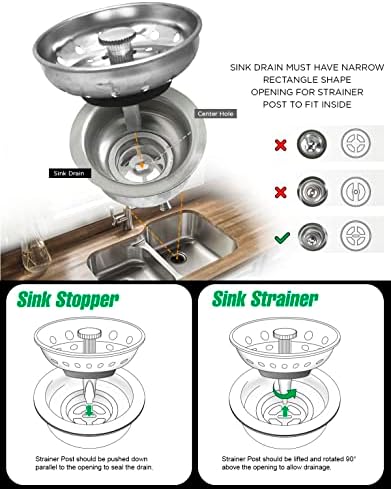 Highcraft 97333 Kitchen Sink Basket Strainer Replacement for Standard