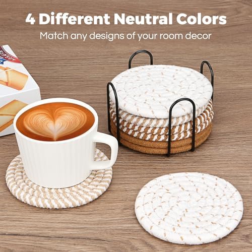 Coasters for Drinks, Coasters Set of 4 - Color, 8 Pack Coaster Set