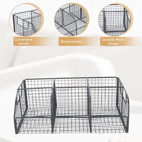 Snack Organizer for Countertop, 6 Compartment Snack Box Bin, Bar