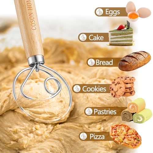 2 Pack Danish Dough Whisk, Sourdough Bread Baking Supplies