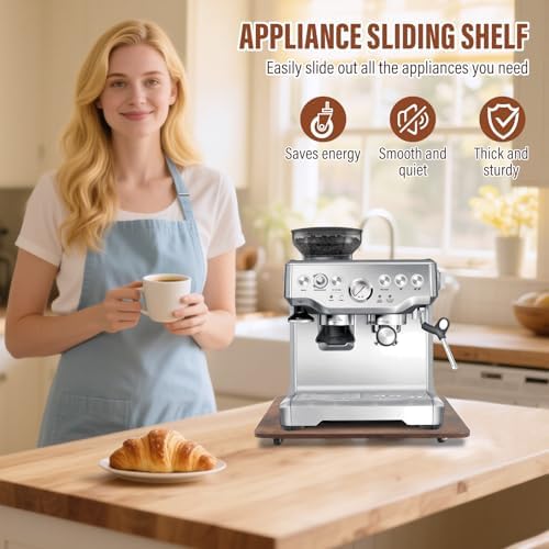 Coffee Maker Appliance Slider, 360° Rolling Tray