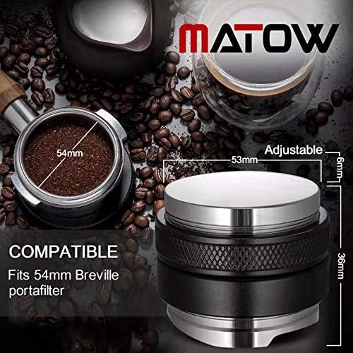 MATOW 53mm Coffee Distributor and Tamper, Dual Head Coffee Leveler