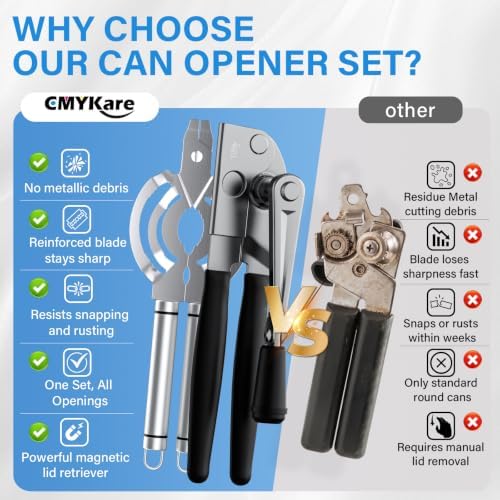 Can Opener, Manual Can Opener & Jar Opener Set
