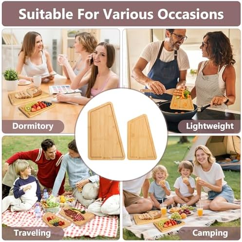 Mountain-Shaped Bamboo Cutting Board Set - 2 Pack (12.3" & 9.8")