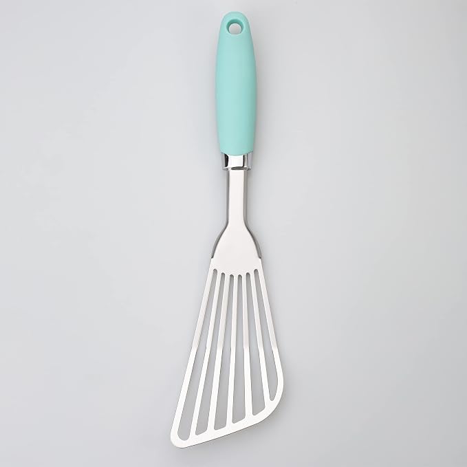 304 Stainless Steel Fish Spatula, Non-Slip Ergonomic Handle Slotted Spatula - Image 4