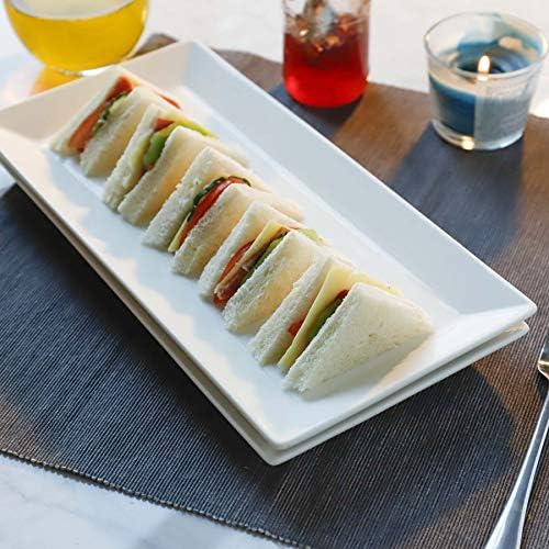 Sweese Porcelain Serving Tray, 12 Inch Rectangle Plates for Sushi