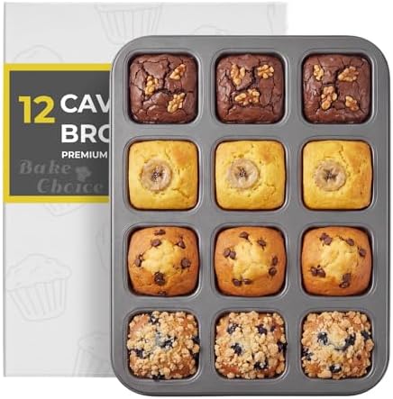 Bake Choice Square Brownie Pan with Dividers 100Pcs Square Mini