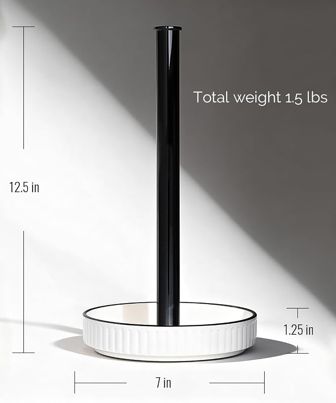VROOMIUM Paper Towel Holder Countertop, Fits Double to Family Rolls, Elegant - Image 2