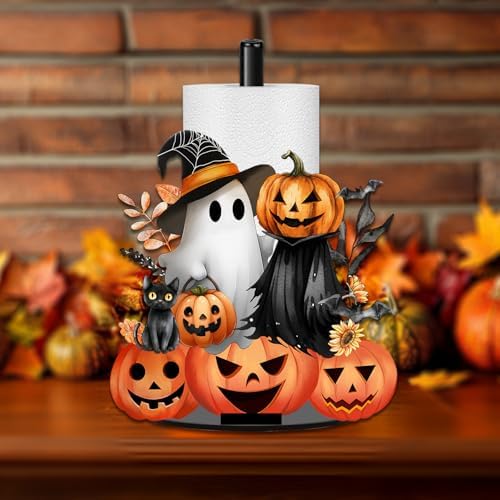 Halloween Decor Paper Towel Holder, Black Ghost