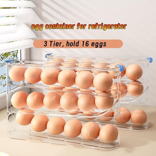 3-Tier Dark Brown Refrigerator Egg Container
