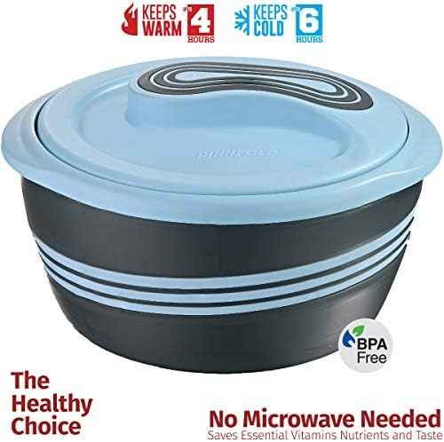 Pinnacle Insulated Casserole Dish with Lid 3 pc. Set 2.6/2/1 qt. Hot Pot Food Warmer/Cooler –Thermal Soup/Salad Serving Bowl- Stainless Steel Hot Food Container–Best Gift Set for Moms –Holidays Blue