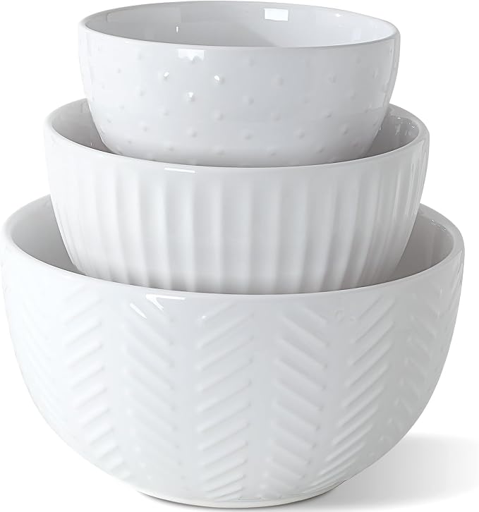 HAPPY KIT Ceramic Mixing Bowls Set, Nesting Bowls Set by HAPPYKIT