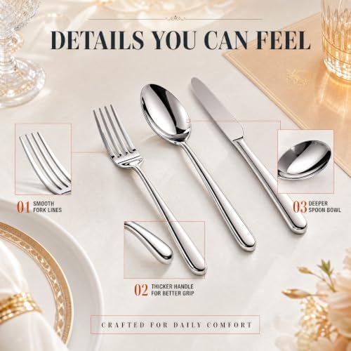 Silverware Set for 4, Heavy Duty Stainless Steel Silverware Set,20