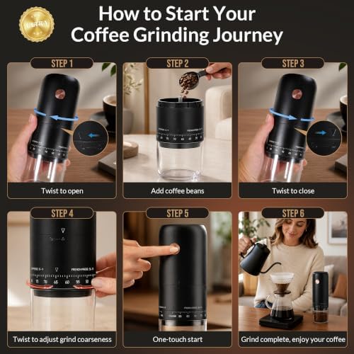 Portable Electric Burr Coffee Bean Grinder