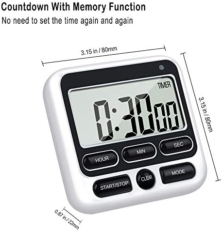 4-in-1 Digital Timer with Clock and Alarm