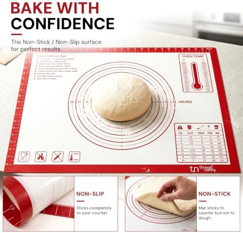 XL Silicone Pastry Mat for Baking Dough Mat, Extra Large 28x20 inches