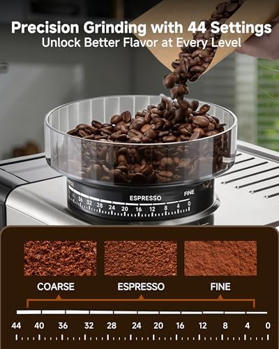 Espresso Machine with Grinder, 20 Bar, 44 Grind Settings