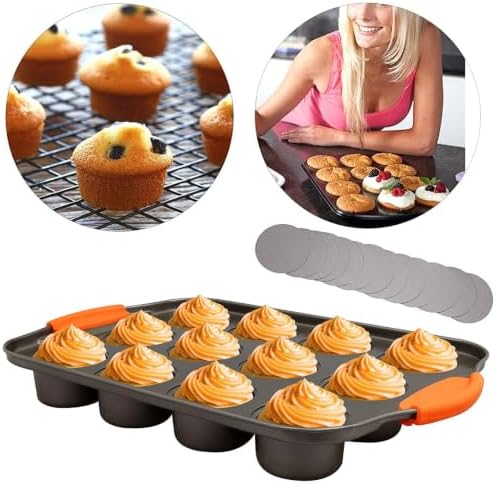 3 Pack Mini Cheesecake Pan with Removable Bottom, 12-Cup Non-Stick