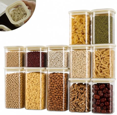 12-Pack Square Glass Pantry Storage Containers with Glass Lids