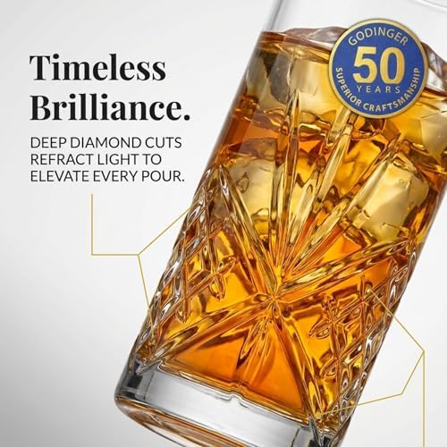 Collins Drinking Glasses, Tall Highball Glasses, Set of 4, Dublin