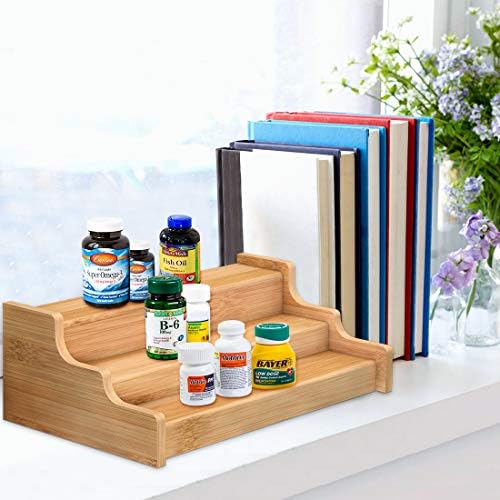 Spice Rack Cabinet Organizer, 3 Tier Bamboo